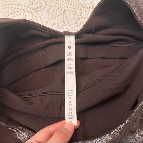 lululemon high neck align shine metallic Tank Top - Bronze - Picture 5 of 6